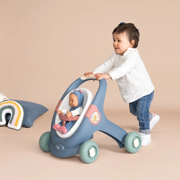 Коляска Smoby Toys Little для прогулянок 3 в 1 з пупсом Синій (3032161403083) - зображення 11