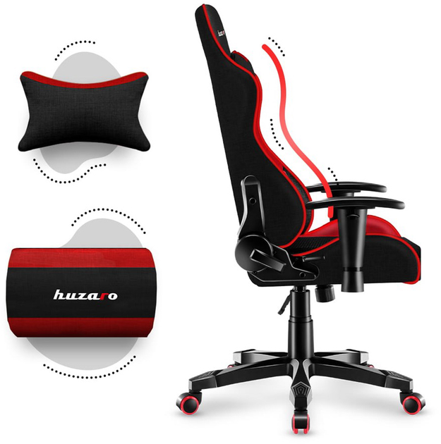 Fotel gamingowy huzaro HZ-Ranger 6.0 Red Mesh - obraz 7