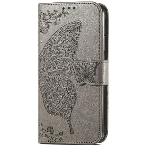Чехол-книжка с рисунком UniCase Butterfly Pattern для Xiaomi Redmi 12 - Grey - изображение 5