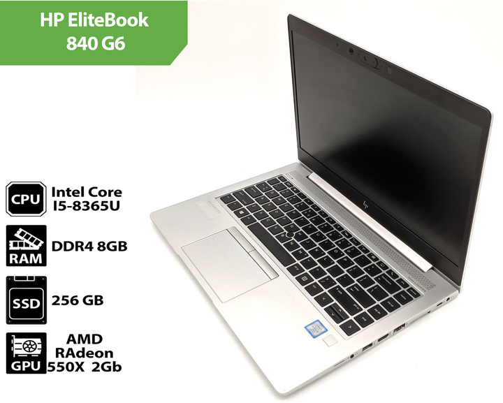Hp elitebook 840 g6 Intel Core i5-8365U 8gb ram 256gb (1 Year