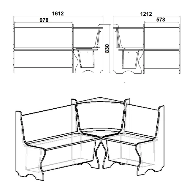 Кухонный уголок Канада Компанит Нимфея альба + Слоновая кость – фото ...