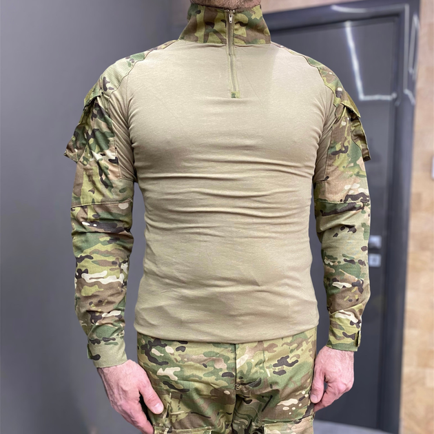 Армейская тактическая рубашка Убакс с пазами под локти Yakeda Combat Койот Мультикам 3XL - изображение 2