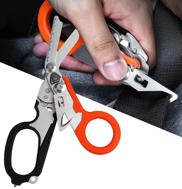 Многофункциональные тактические ножницы складные Оранжевые - изображение 1