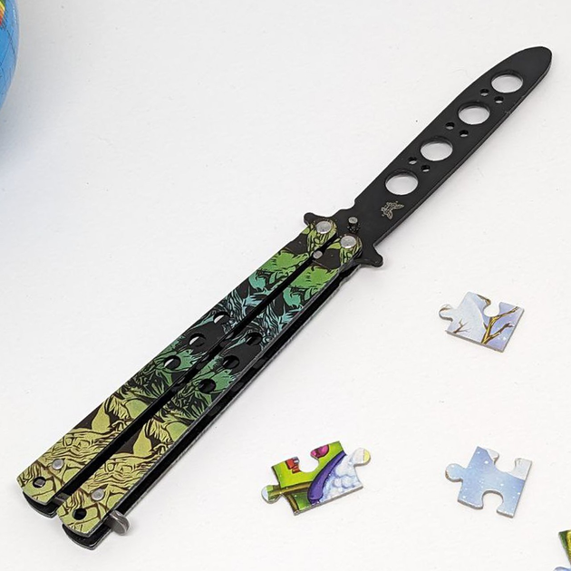 Тренировочный детский нож бабочка BexShop цветной раскладной нож бабочка (27875) - изображение 2