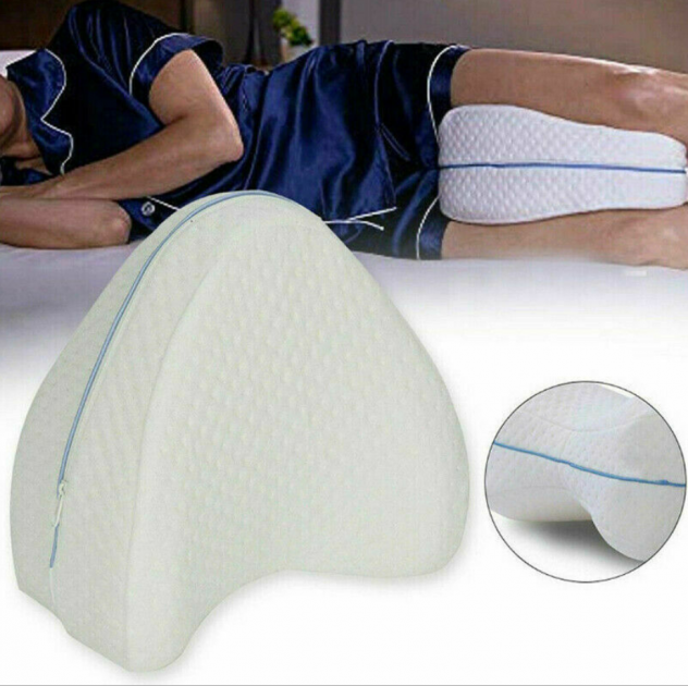 М'яка ортопедична подушка Білий для ніг Contour Leg Pillow зі знімним чохлом 23х23х14,5 см (IS33) - зображення 4