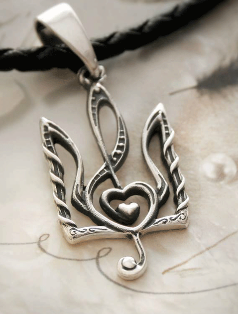 Кулон Тризуб зі шнуром 50 см. Срібло 925°. (АРТ. №196/50) Dadiverin Jewelry - Фото 1 Кулон Тризуб зі шнуром 50 см. Срібло 925°. (АРТ. №196/50) Dadiverin Jewelry - изображение 1