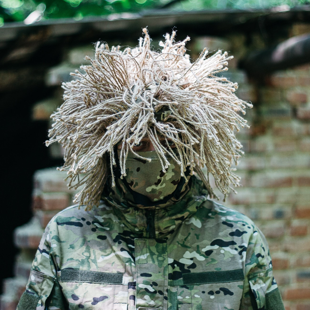 Кавер, чехол маскировочный на каску MICH Кикимора сухая трава, размер Универсальный. - изображение 1