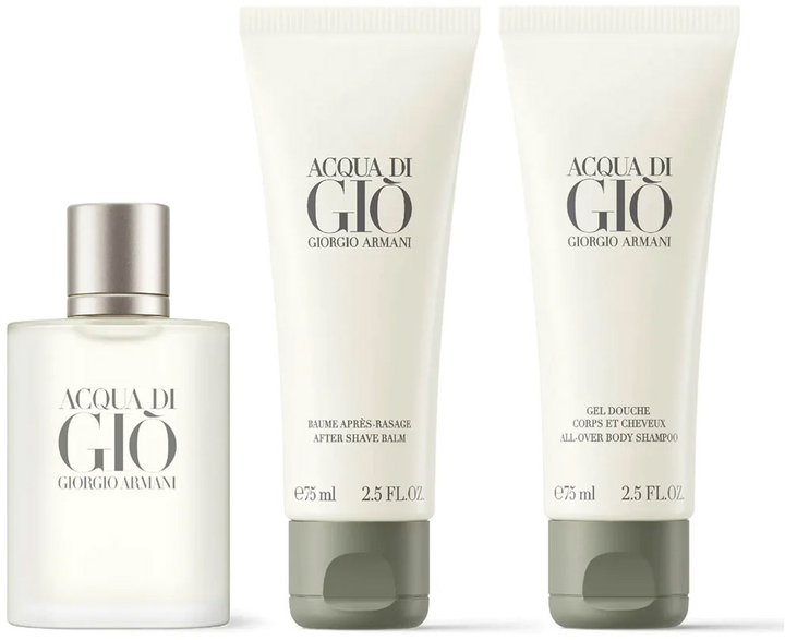 Zestaw męski Armani Acqua Di Gio Pour Homme Woda toaletowa 50 ml + Żel pod prysznic 75 ml + Balsam po goleniu 75 ml (3614273951296) - obraz 2