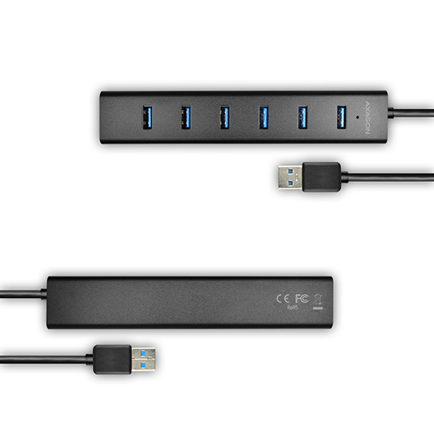 Hub USB 7 w 1 Axagon USB 3.0 (HUE-SA7BP) - obraz 3