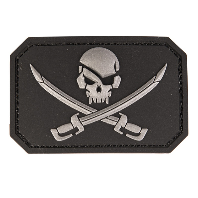 Шеврон MIL-TEC «Skull with Swords» PVC Black - зображення 1