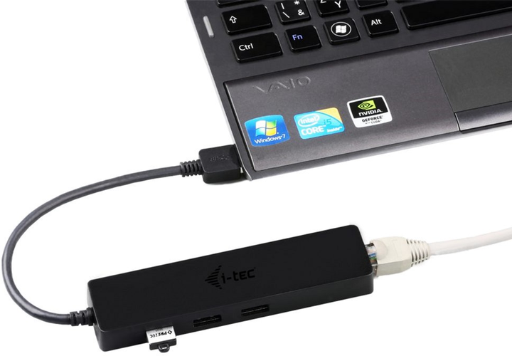 Hub USB 4 w 1 i-Tec Slim USB 3.0 (U3GL3SLIM) - obraz 3