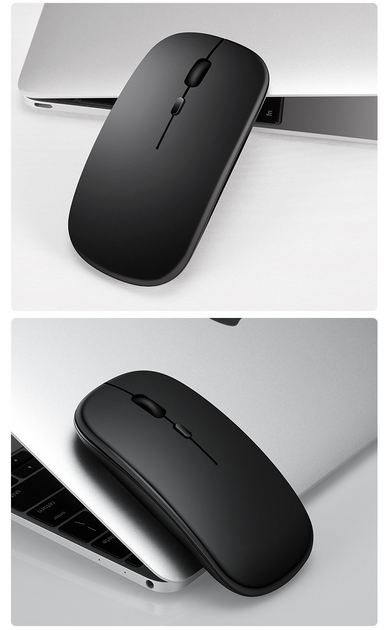 Бездротова акумуляторна мишка Bluetooth та USB адаптер Shenzhen Technology, чорна - изображение 5