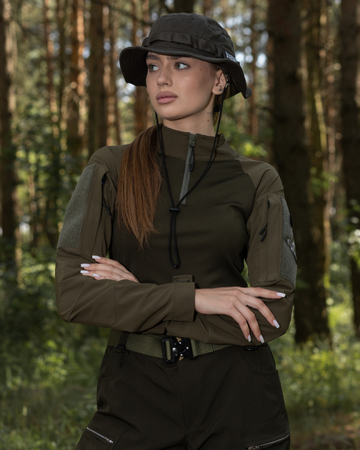 Жіноча сорочка тактична BEZET Combat хакі - L - зображення 1