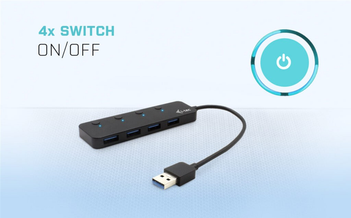 i-Tec Metal USB 3.0 4-w-1 Hub USB On/Off (U3CHARGEHUB4) - obraz 5