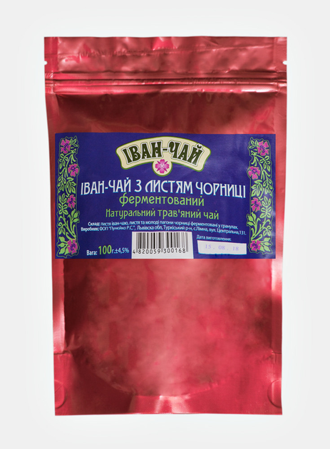Фиточай Иван-чай ферментированный с листьями черники , 100г Иван-Чай - изображение 1