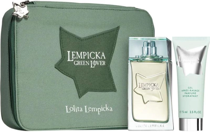 Zestaw Lolita Lempicka Au Masculin Green Lover Woda toaletowa 100 ml + Żel po goleniu 75 ml + Kosmetyczka (3760269849181) - obraz 1