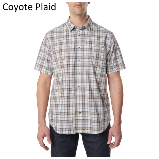 Сорочка 5.11 HUNTER PLAID SHORT SLEEVE SHIRT, 71374 Medium, Coyote Plaid - зображення 1