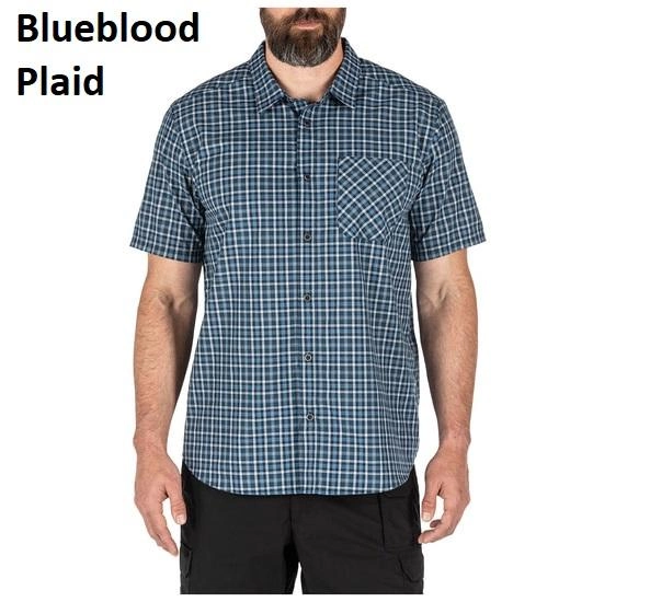 Рубашка с коротким рукавом 5.11 CARSON PLAID SHORT SLEEVE SHIRT 71394 Medium, Pacific Plaid - изображение 2