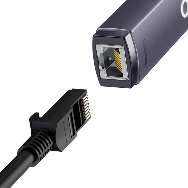 Внешняя сетевая карта USB-A на RJ45 LAN USB хаб переходник Baseus Lite ...