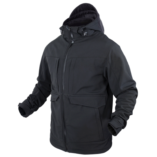 Тактична софшелл парку Condor Overcast Softshell Parka 101058 Medium, Чорний - зображення 1