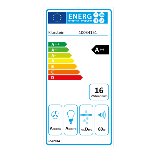Витяжка Klarstein Mirage 60 550 м³/год сенсорна панель Ambient EEC A++ біла - зображення 2