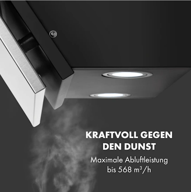 Вытяжка Klarstein Silver Lining 90 568 м³/час EEC A нержавеющая сталь - изображение 6