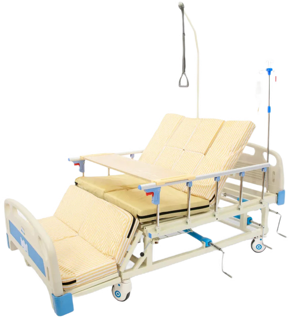 Механічне медичне функціональне ліжко MED1 з туалетом (MED1-H03 широке) - зображення 1