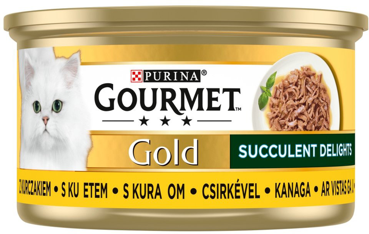 Mokra karma dla aktywnych kotów Purina Gourmet Gold Succulent delights kurczak 85 g (8445290502599) - obraz 1