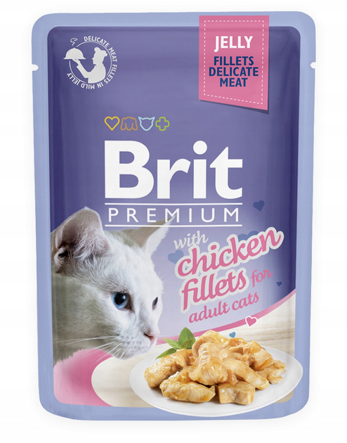Вологий корм для дорослих котів Brit Cat Pouch eatфіле lly з куркою 85 г (8595602518463) - зображення 1