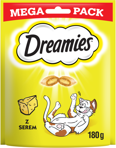 Pysznie chrupiące przysmaki Dreamies z żółtym serem 180 g (4008429092039) - obraz 1