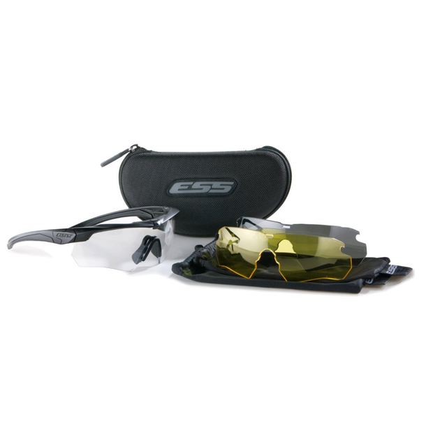 Балістичні, тактичні окуляри ESS Crossbow 3LS з лінзами: Прозора / Smoke Gray / Жовта, високій контрастності Колір оправ: Чорний ESS-740-0387 - зображення 2