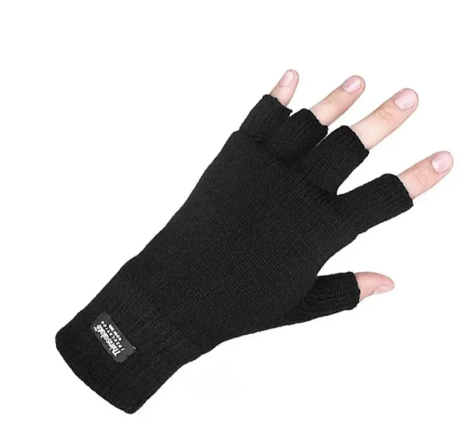 Перчатки без пальцев Mil-tec Thinsulate black 12540002 - изображение 1