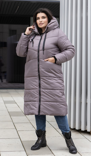 Женская зимняя куртка больших размеров удлинённая с капюшоном MODA ...