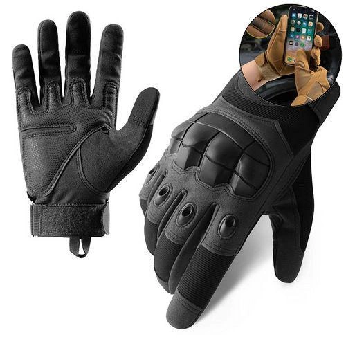 Рукавички тактичні сенсорні BDA; L/9; Ворон. Універсальні тактичні рукавички з пальцями. Армійські рукавички - зображення 1