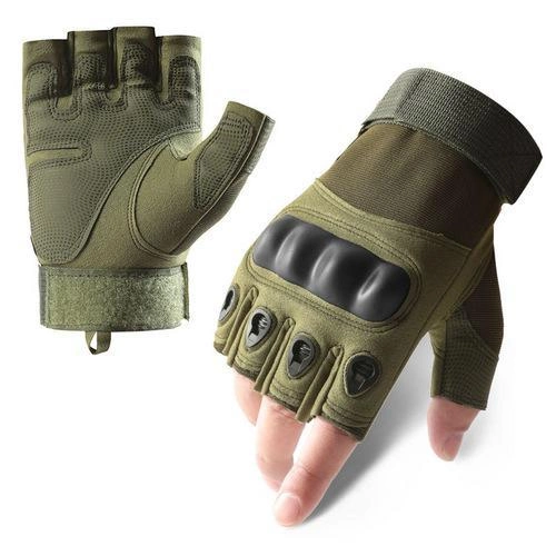 Перчатки тактические BDA; XL/10; Зеленый. Универсальные тактические перчатки без пальцев. Армейские перчатки. - изображение 2