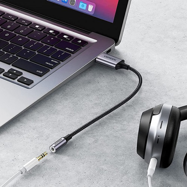 Звуковая карта Ugreen CM477 USB AUX Jack TRRS Mic/Ear KT0210 25СМ Черная - изображение 7