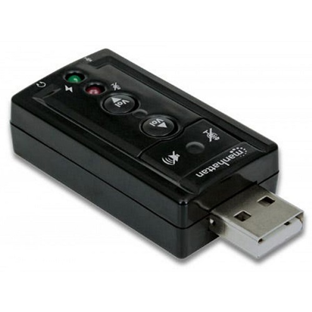 Звуковая плата USB 7.1 Manhattan 152341 3D Surround RTL Plug-and-Play Black - изображение 2
