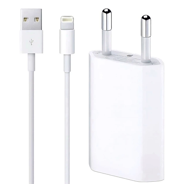 Комплект зарядки для Apple iPhone, Сетевое зарядное устройство 5W USB Power Adapter , Кабель зарядки USB to Lightning - изображение 6