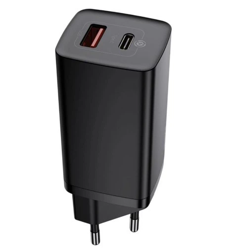 Сетевое зарядное устройство Baseus GaN Lite 65W 1USB + Type-C (CCGAN2L-B01) черное - Фото 1 Сетевое зарядное устройство Baseus GaN Lite 65W 1USB + Type-C (CCGAN2L-B01) черное - изображение 1