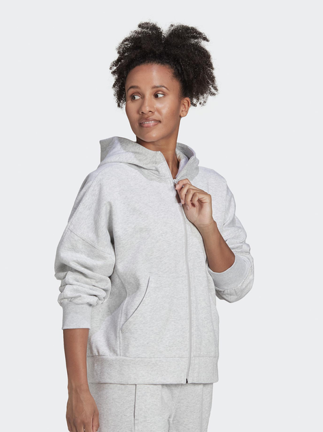 Толстовка на блискавці з капюшоном жіноча Adidas W Sl Hd Fz HE2861 XS Сіра (4065423172969) - зображення 3