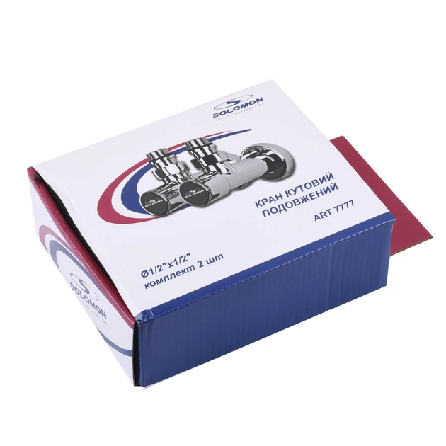 Кран вентильный угловой с американкой SOLOMON LUX 1/2″ CHROM 7777 (2шт.КОМПЛЕКТ) - изображение 7