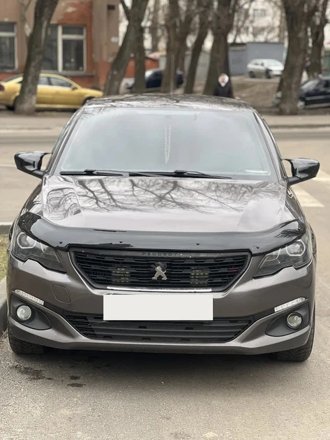 Дефлектор капота 2017-2023 (EuroCap) для Peugeot 301 - изображение 4