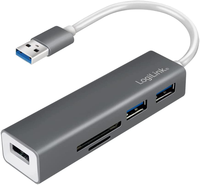Hub USB 5 w 1 Logilink USB 3.0 (4052792048575) - obraz 1