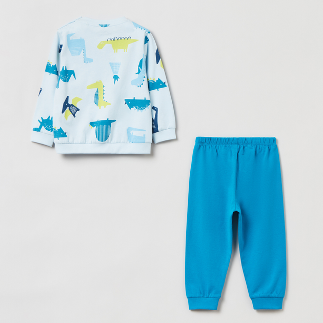 Піжама (футболка з довгими рукавами + штани) дитяча OVS Pyjama Boy Omphalodes 1812943 98 см Light Blue (8056781437698) - зображення 2