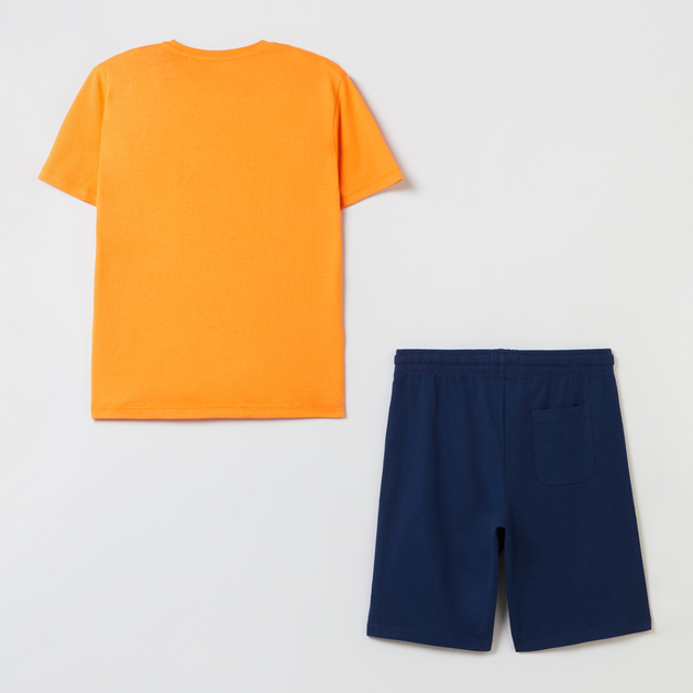 Komplet (t-shirt + spodenki) dla dzieci OVS Tsh Print+Shr Jersey 1796831 164 cm Pomarańczowy/Granatowy (8056781016176) - obraz 2