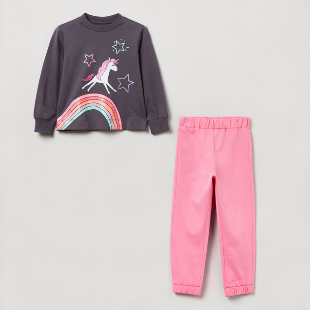 Komplet (bluza + spodnie) dla dzieci OVS Jogging W/Pr Prism Pink 1822304 104 cm Pink (8056781591550) - obraz 1