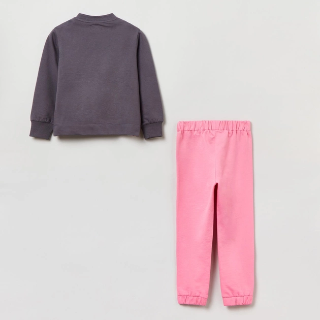 Костюм (світшот + штани) дитячий OVS Jogging W/Pr Prism Pink 1822304 128 см Pink (8056781591598) - зображення 2