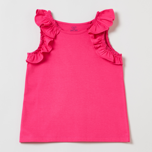 Koszulka na ramiączkach dziecięca dla dziewczynki OVS Solid Tank Lt Magenta 1800126 110 cm Różowa (8056781064993) - obraz 1