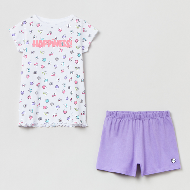 Піжама літня дитяча OVS Pyjama Sp Fruits + Top Aop 1802811 134 см Violet (8056781091692) - зображення 1