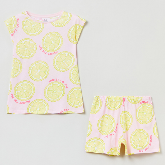 Letnia piżama dziecięca OVS Pajama Sp Fruits Top + Bottom Aop 1802843 146 cm Pink (8056781091951) - obraz 1